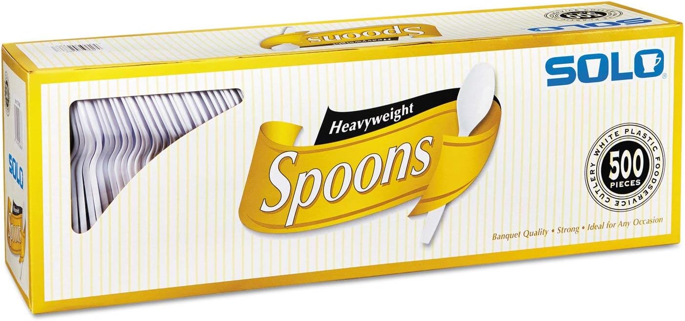 Cup Company Heavyweight Plastic Cutlery, Spoons, White, 6 In, 500/Carton