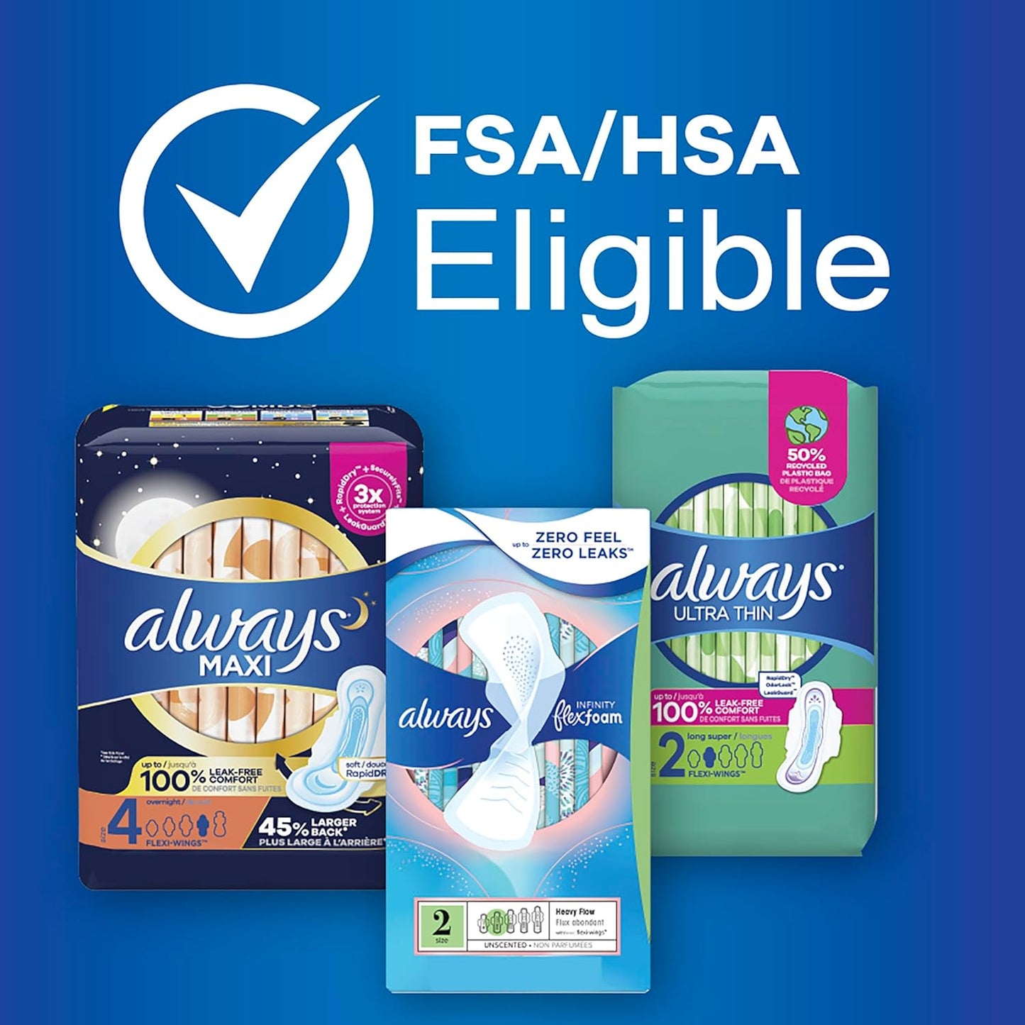 Ultra Thin Pads for Women, Size 1 Regular Absorbency without Wings Unscented, 44 Count X 3 Packs (132 Count Total)