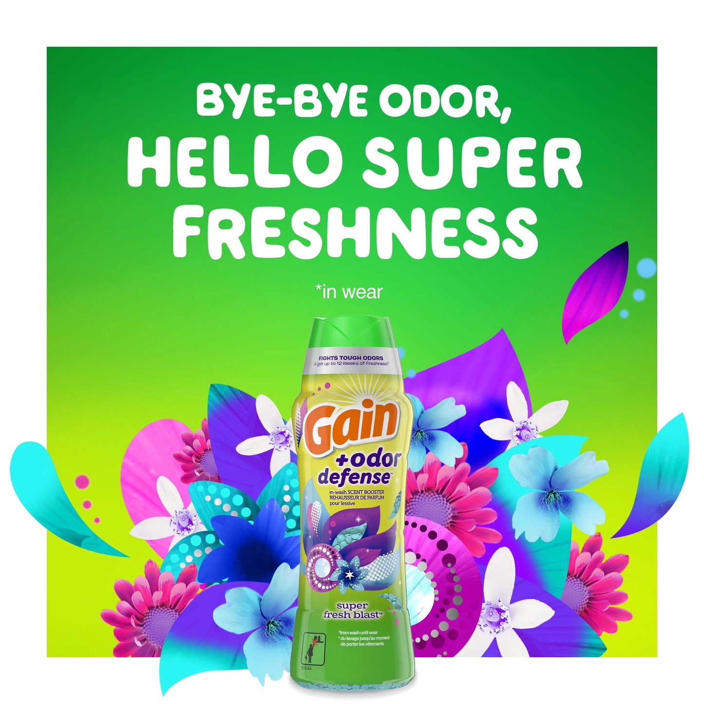 + Odor Defense Laundry Scent Booster Beads, Super Fresh Blast Scent, 18.2 Oz