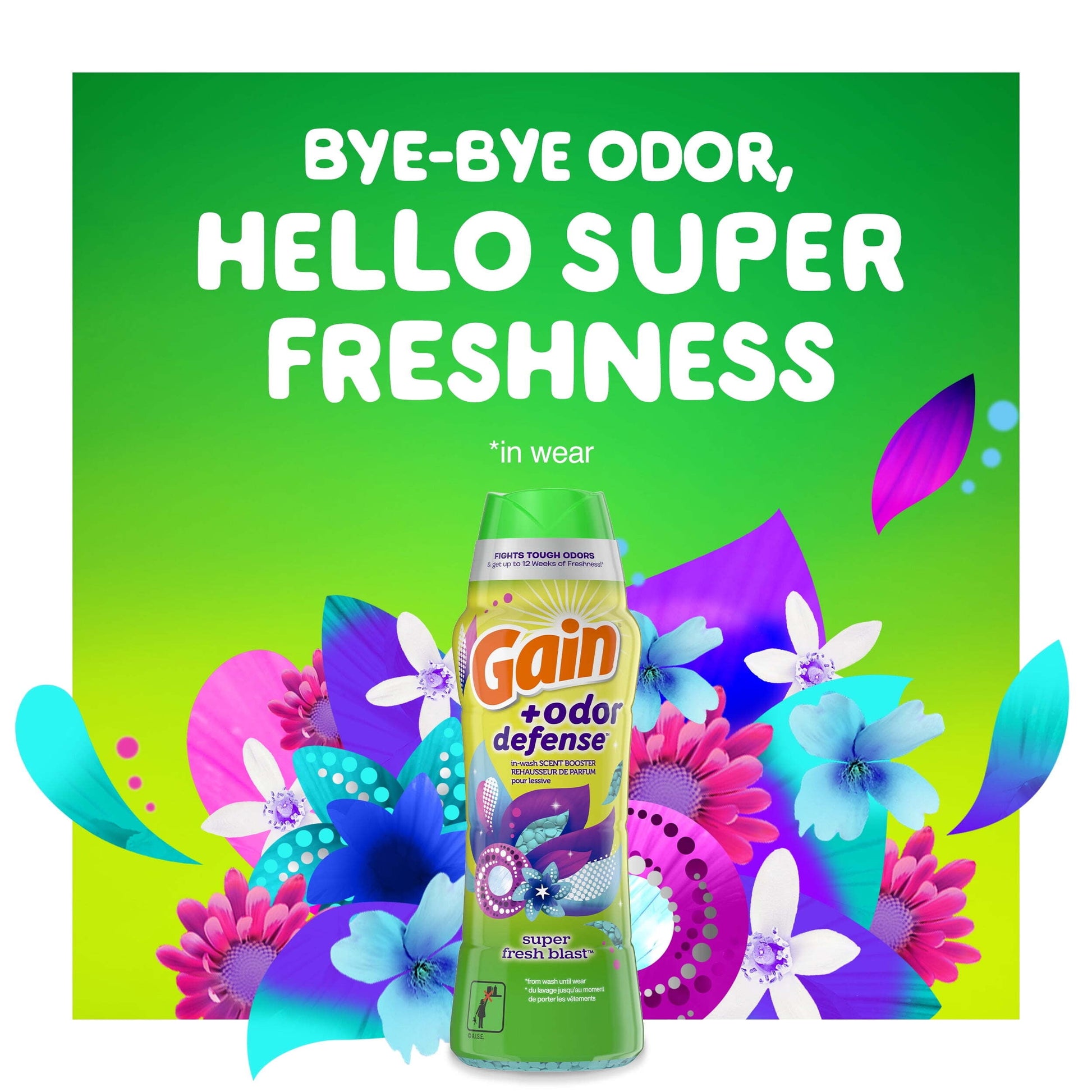 + Odor Defense Laundry Scent Booster Beads, Super Fresh Blast Scent, 18.2 Oz