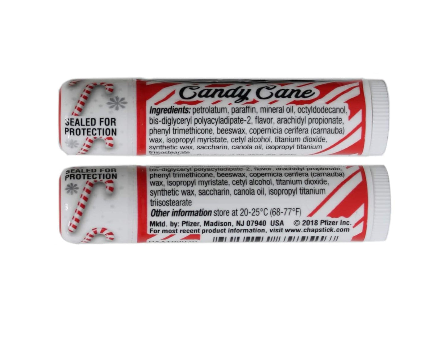 Candy Cane  Lip Balm, 6 Pieces