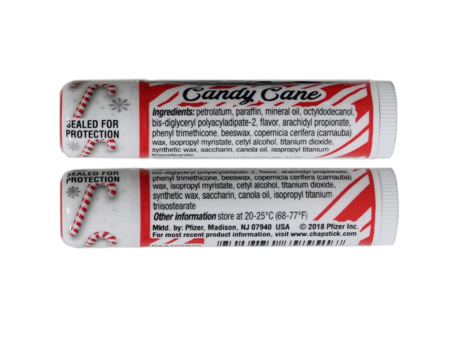 Candy Cane  Lip Balm, 6 Pieces