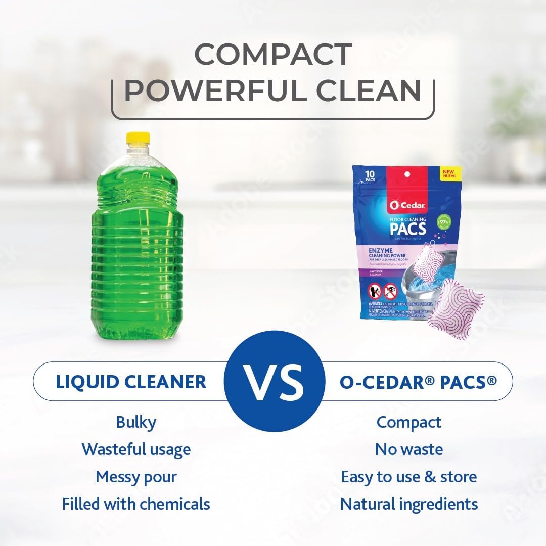 PACS Hard Floor Cleaner, Lavender Scent 10 Count (1-Pack) | Made with Naturally-Derived Ingredients | Safe to Use on All Hard Floors | Perfect for Mop Buckets