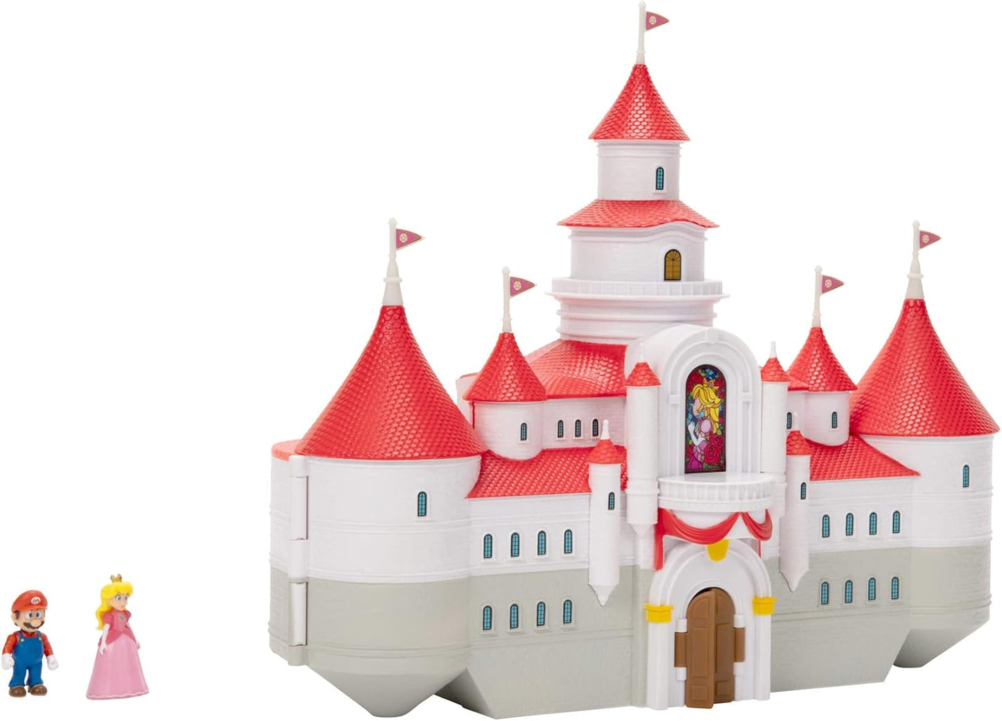 THE  BROS. MOVIE – Mushroom Kingdom Castle Playset with Mini 1.25” Mario and Princess Peach Figures