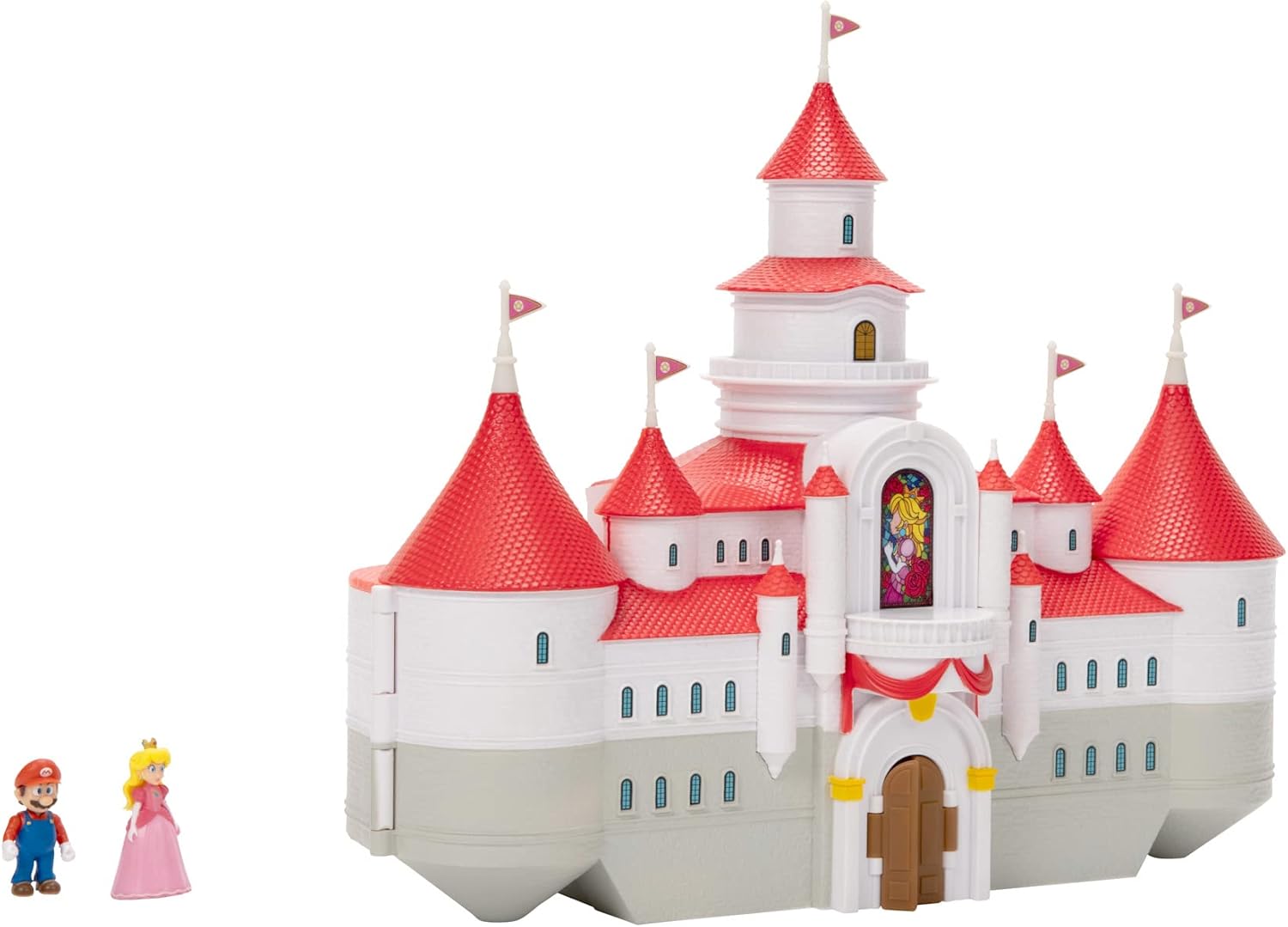 THE  BROS. MOVIE – Mushroom Kingdom Castle Playset with Mini 1.25” Mario and Princess Peach Figures