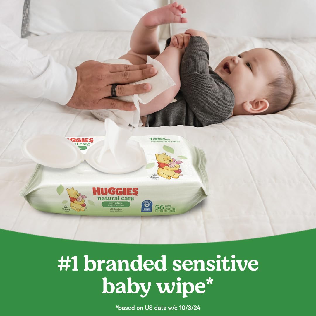 Natural Care Sensitive Baby Wipes, Unscented, Hypoallergenic, 99% Purified Water, 15 Flip-Top Packs (960 Wipes Total)