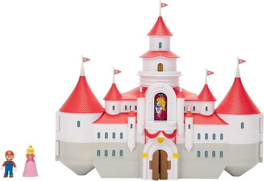 THE  BROS. MOVIE – Mushroom Kingdom Castle Playset with Mini 1.25” Mario and Princess Peach Figures