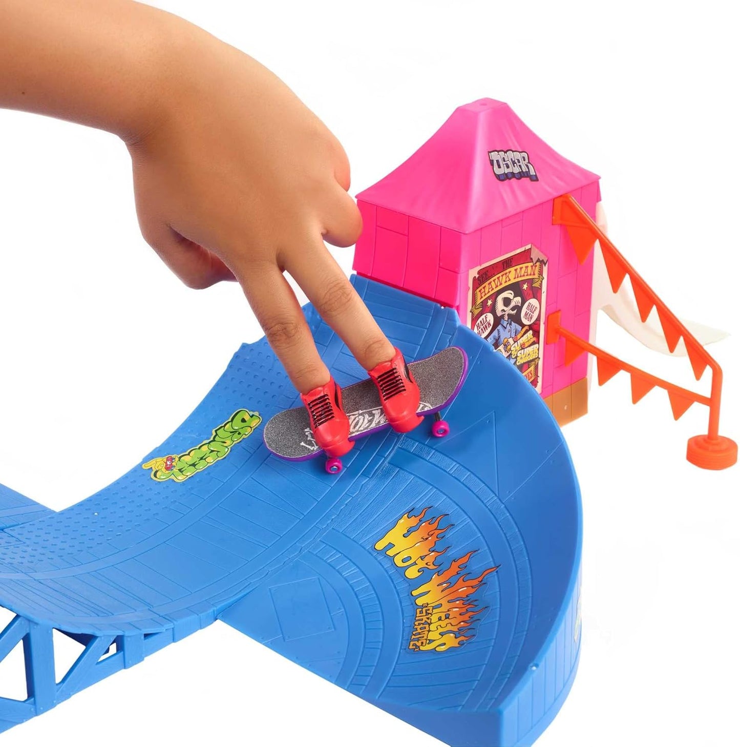 Skate Amusement Park Skate Set with 1 Exclusive Tony Hawk Fingerboard, 1 Pair of Removable Skate Shoes, Kid-Activated Sounds