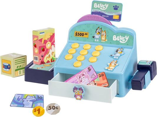Cash Register. Press the Buttons to Hear Beeps, Sounds and Phrases from  and Bingo |Use the Scanner to Scan Packages and Pretend to Run a Shop | Includes Toy Credit Card and Dollar Bucks!