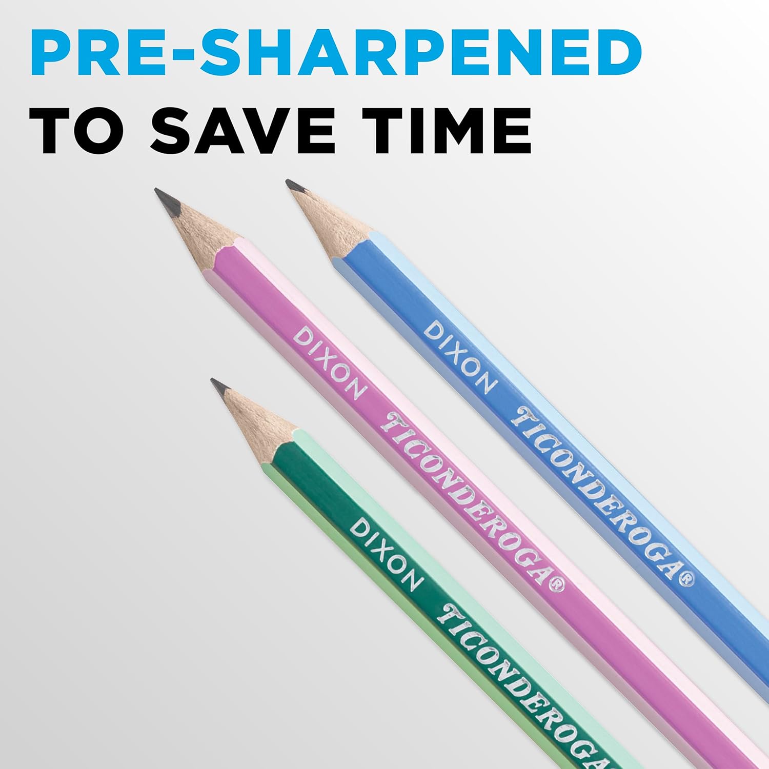 X13910 Striped Wood-Cased Pencils, 2 HB Soft, Pre-Sharpened, 10 Count, Assorted Colors