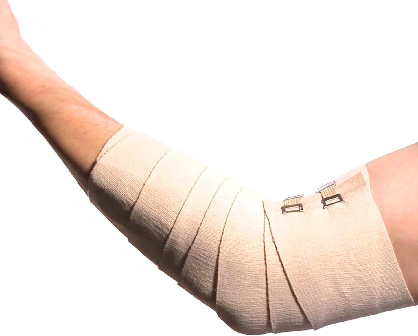Brand 2 Inch Elastic Bandage with Clips Beige 2 in X 51.2 in Great for Elbow Ankle Knee & More Comfortable Design for Prolonged Wear Easy-To-Use Wrap Design (207310)