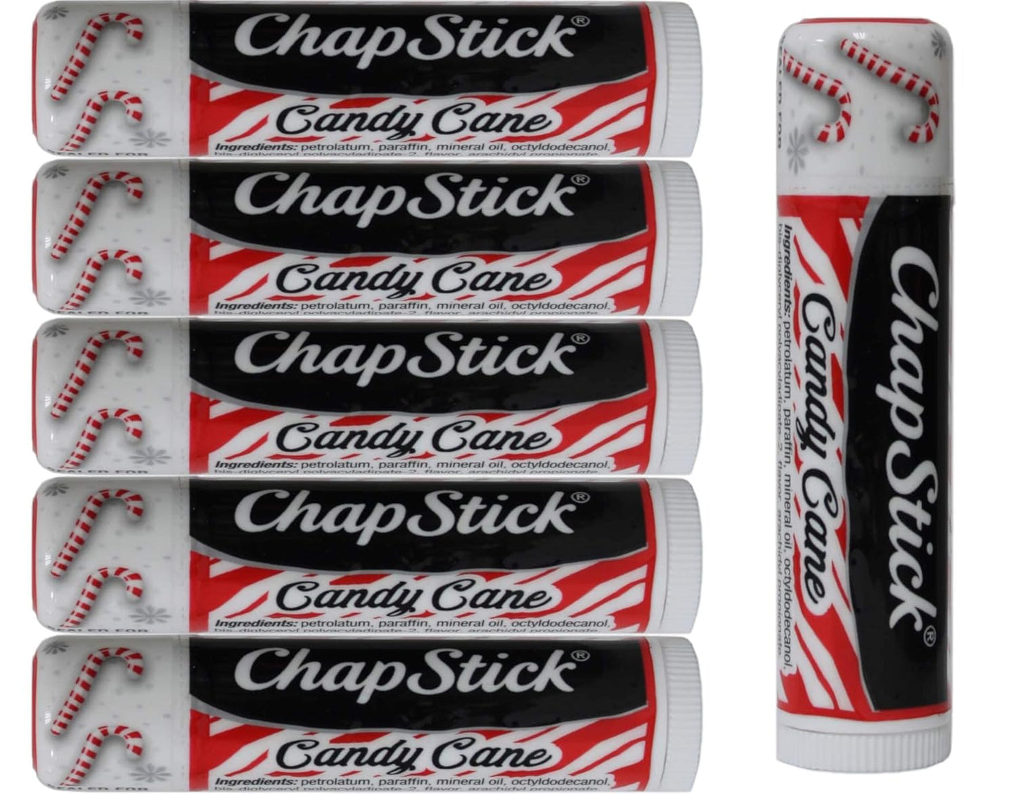 Candy Cane  Lip Balm, 6 Pieces