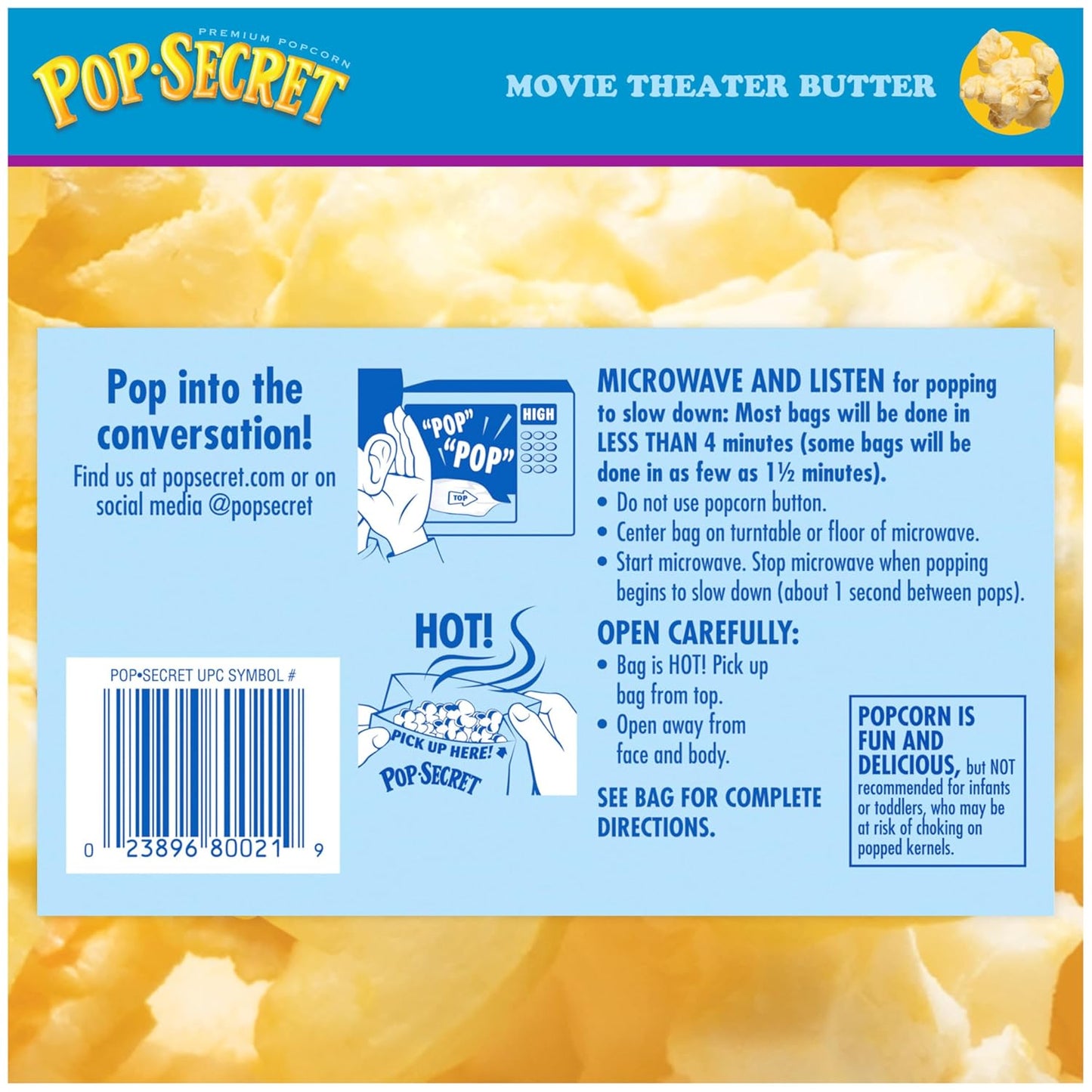 Microwave Popcorn, Movie Theater Butter Flavor, 1.75 Oz Snack Bags, (Pack of 12)