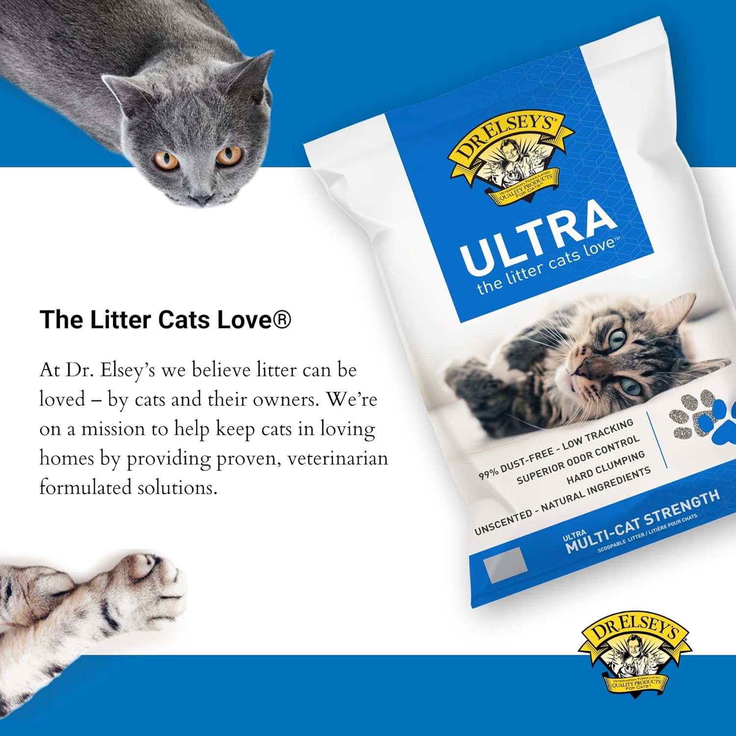 Ultra Unscented Clumping Clay Cat Litter 40 Lb. Bag
