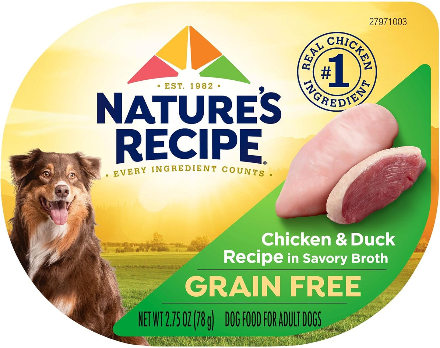 Grain Free Wet Dog Food, Chicken & Duck Recipe, 2.75 Ounce Cup (Pack of 12)
