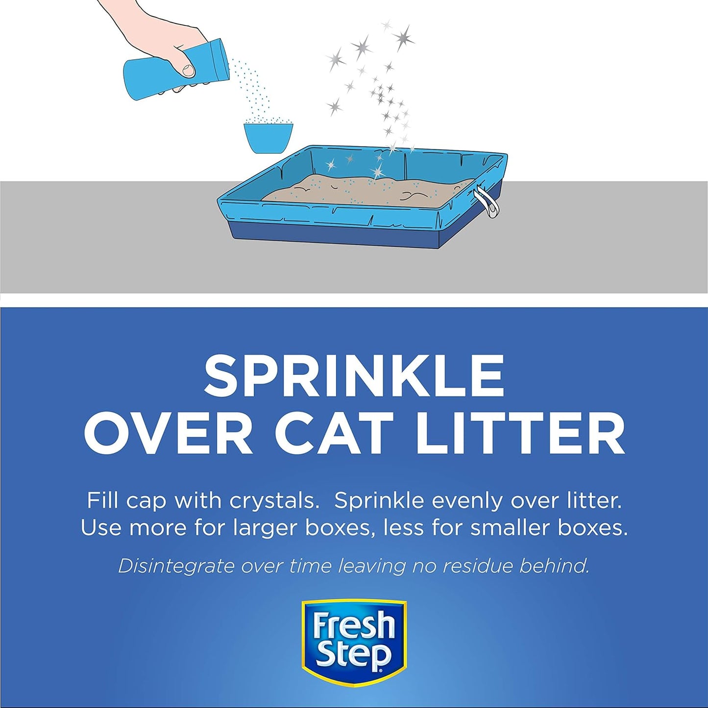 Cat Litter Crystals in Fresh Scent | Cat Litter Box Deodorizer | Combats Cat Odors and Neutralizes Smells to Keep Your Home Clean, 15 Ounces