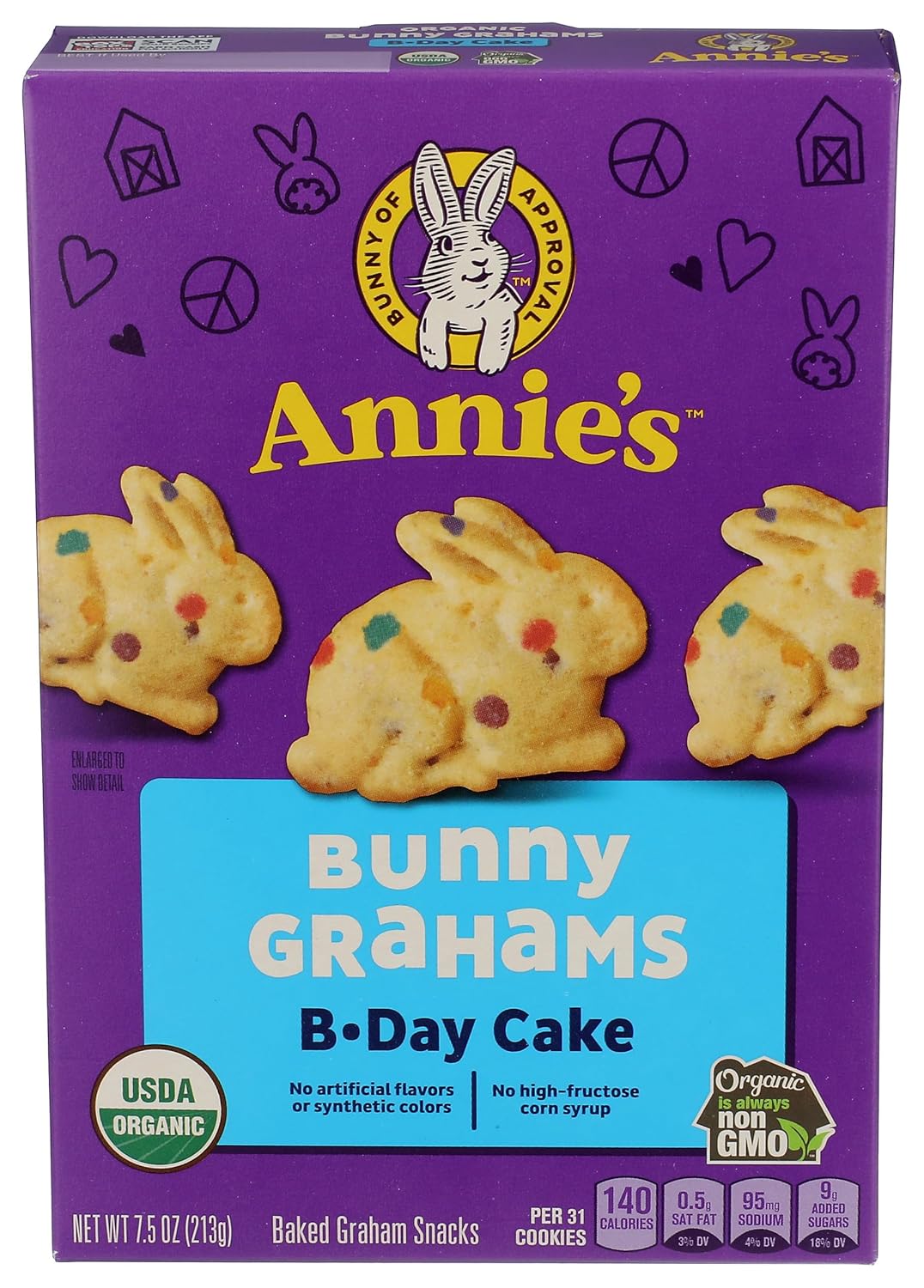 Annie'S Organic Birthday Cake Bunny Graham Kids Snacks, 7.5 Oz