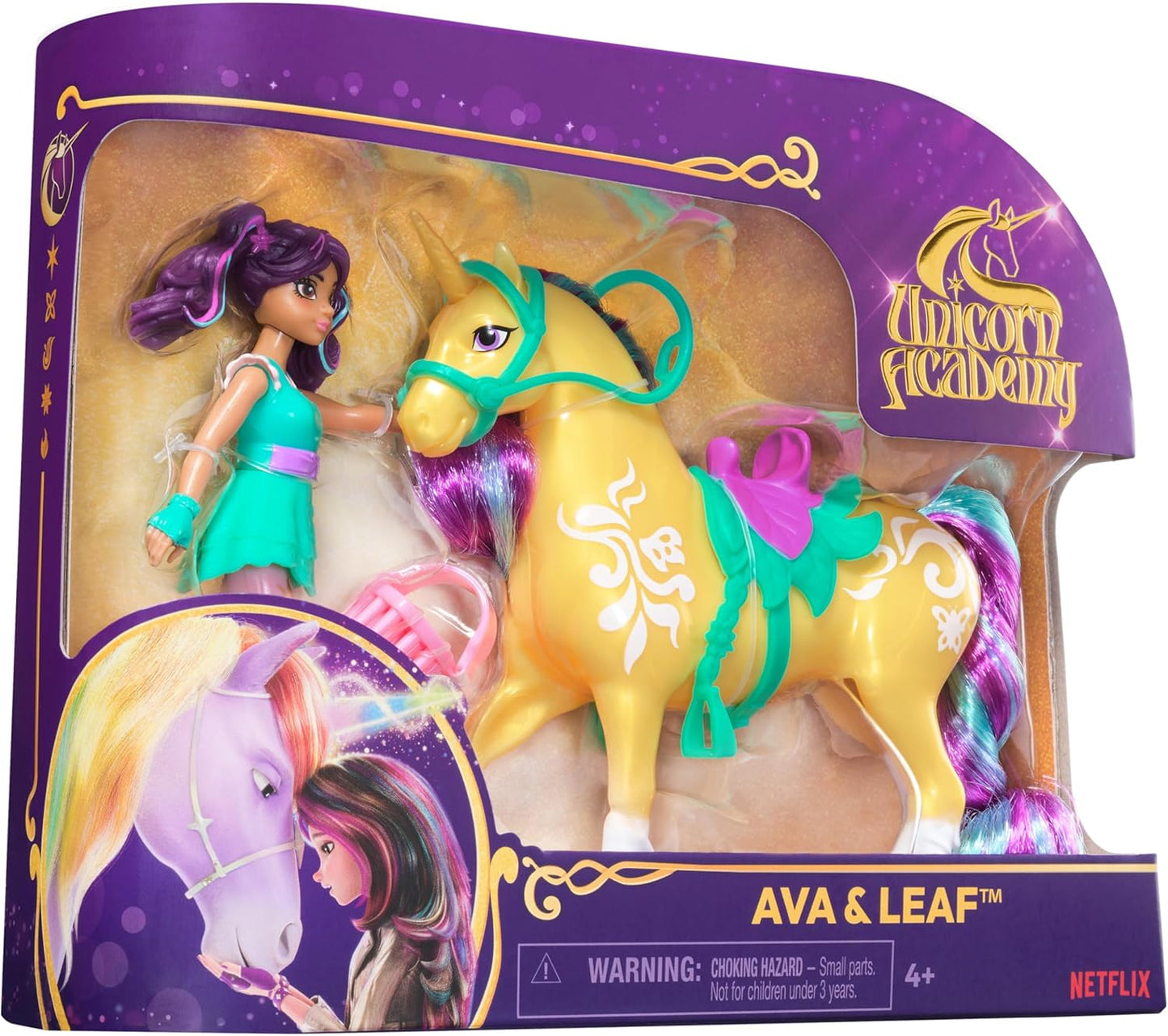 , Ava & Leaf with 2 Accessories & Hair Tool, Dolls & Unicorn Toys for Girls Ages 4 and Up