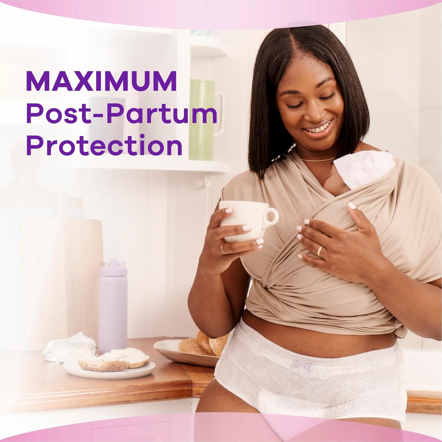 Discreet Sensitive, Incontinence & Postpartum Underwear for Women, Maximum plus Protection, Small/Medium, 28 Count