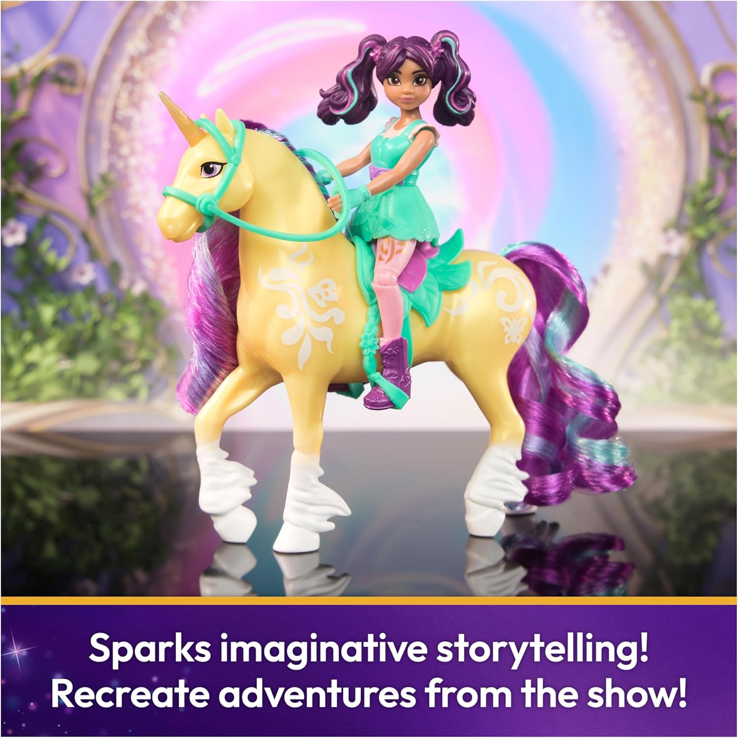 , Ava & Leaf with 2 Accessories & Hair Tool, Dolls & Unicorn Toys for Girls Ages 4 and Up