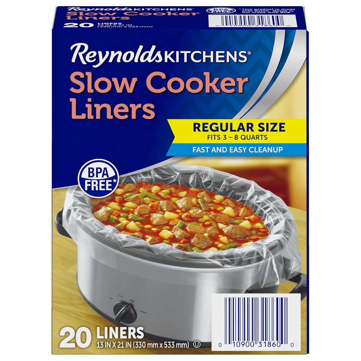 Kitchens Slow Cooker Liners, Regular (Fits 3-8 Quarts), 20 Count