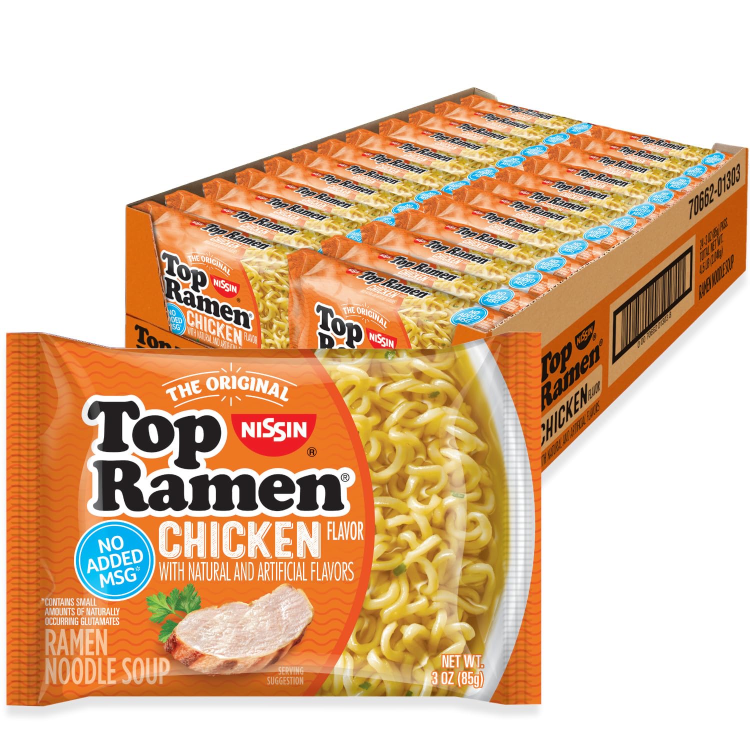 Top Ramen Noodle Soup, Chicken, 3 Ounce (Pack of 24)