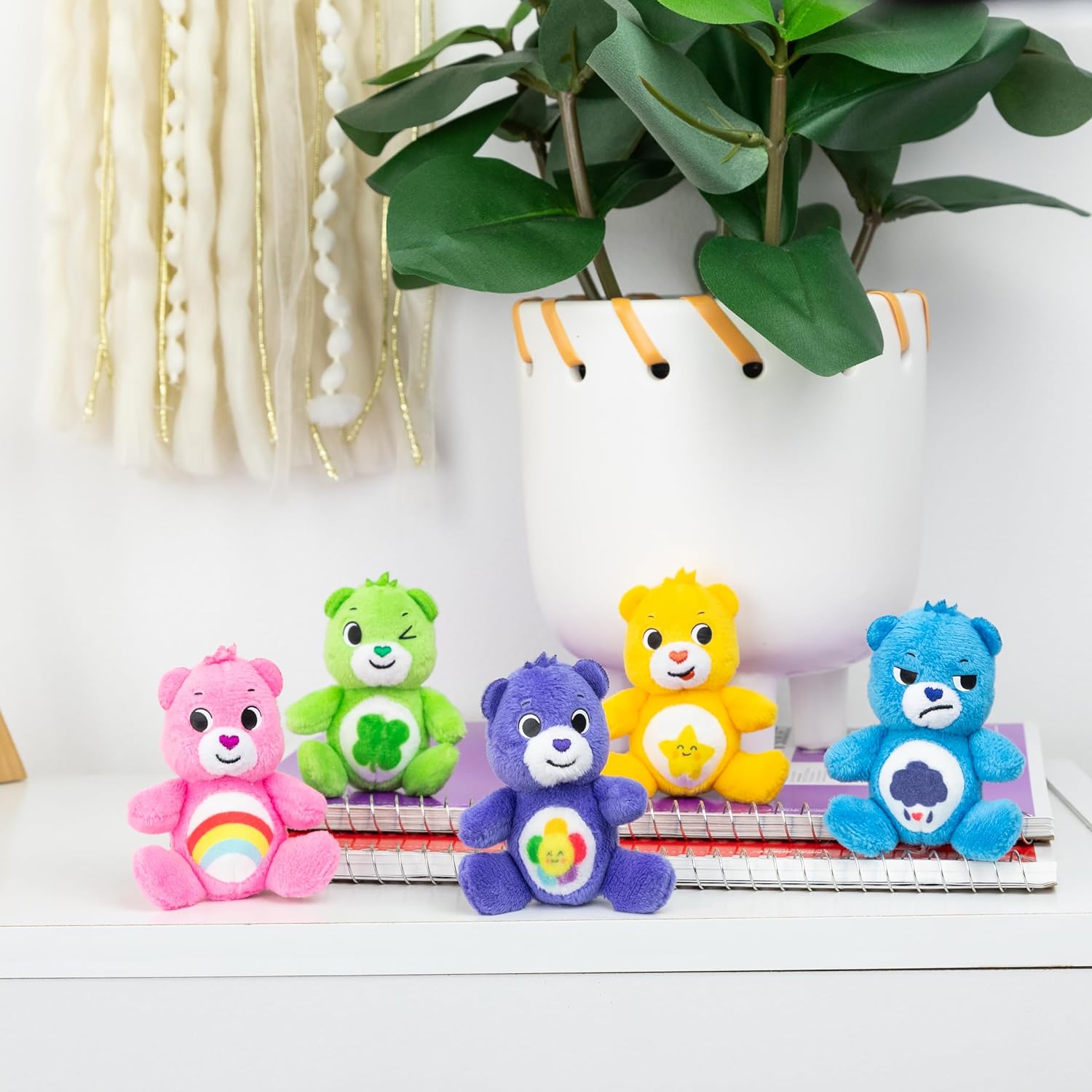 Care Bears 3" Micro Plush 5-Pack Treasure Box - Cheer, Laugh A-Lot, Good Luck, Grumpy and Harmony Bear