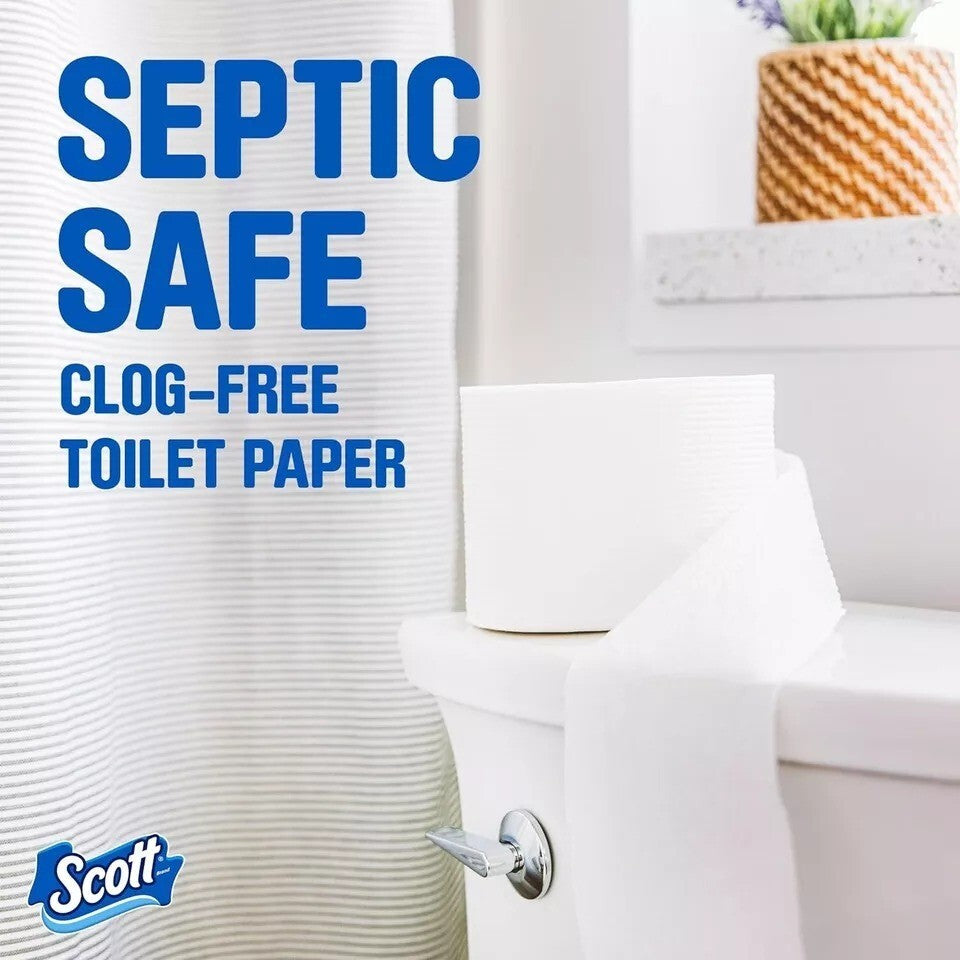 Scott Comfortplus Toilet Paper, 12 Double Rolls,231 Sheets per Roll, Septic Safe